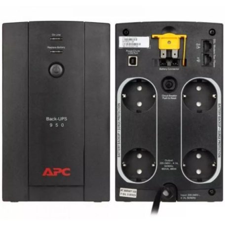 (BX950U-GR) BACK-UPS 950VA, AVR, schuko sockets, komm. nélkül