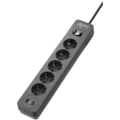   (PME5U2B-GR) Túlfeszültségvédo elosztó 5 aljzattal, 2 port, USB-tölto 230V Germany
